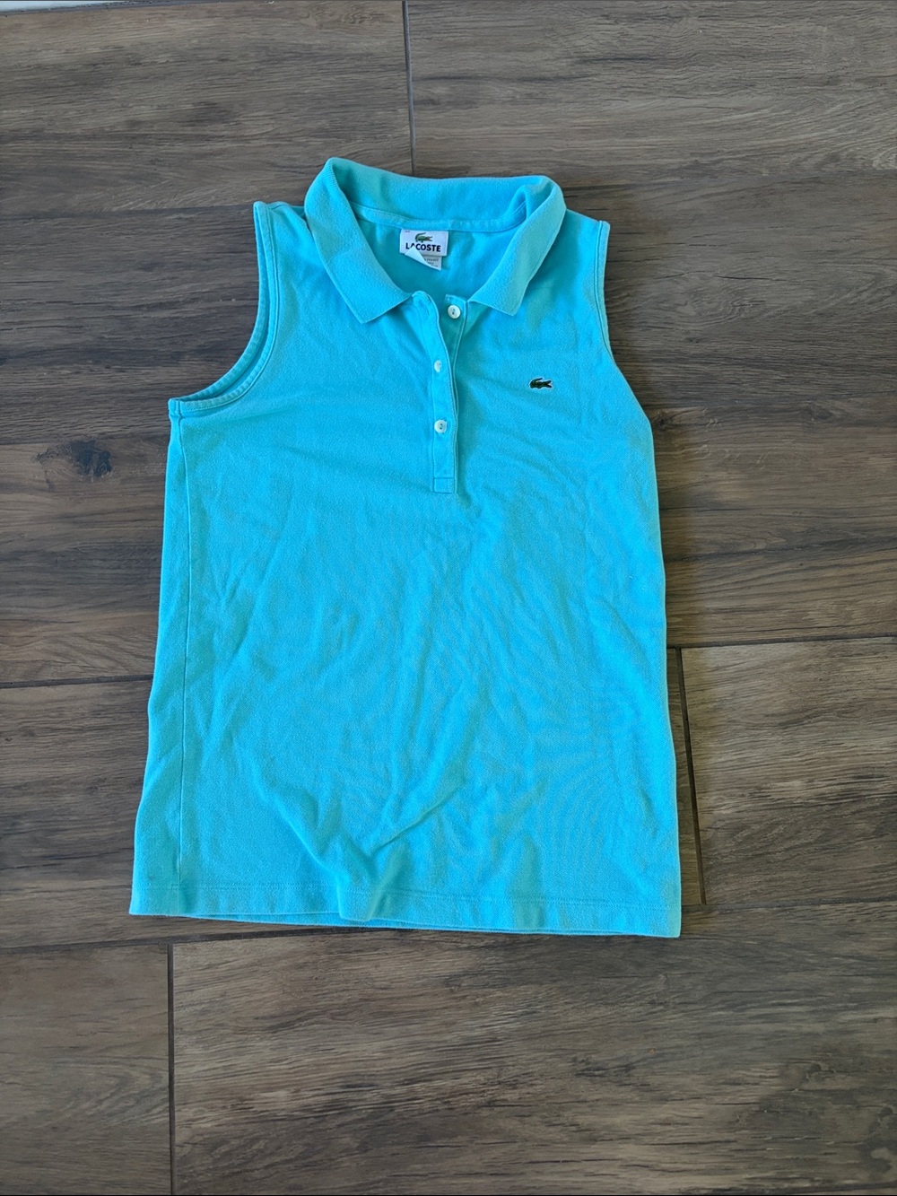 Lacoste women’s Sleeveless Polo Tank - Turquoise Blue